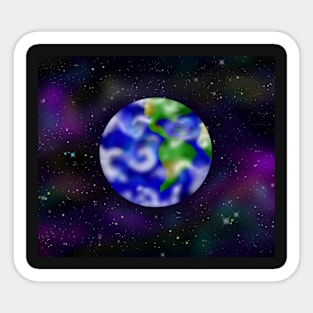 Earth in Galaxy Sticker